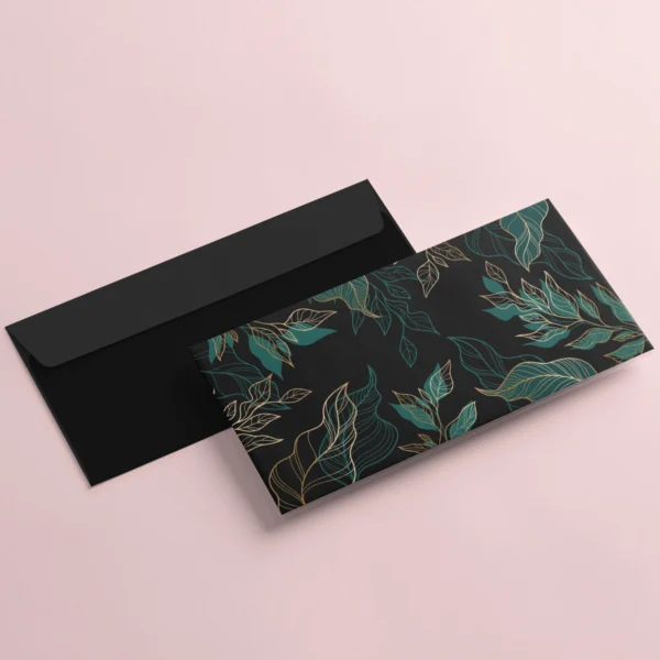 EMERALD GREEN GOLDEN LEAVES LUXURIOUS