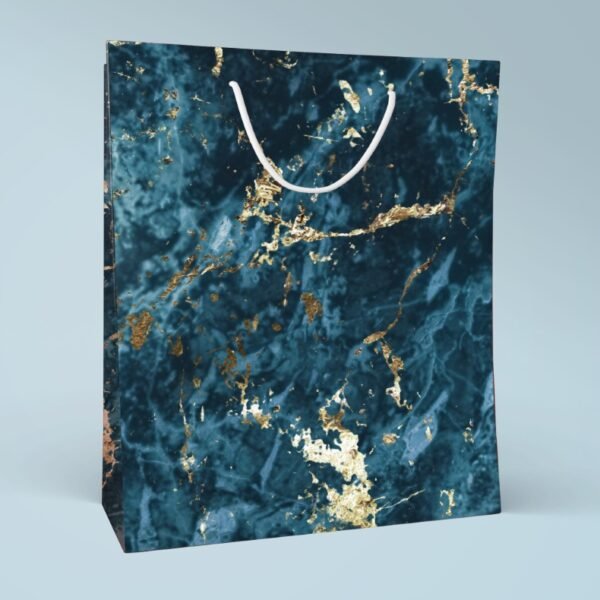 Ocean Luxe ? Blue Marble & Gold Splash Gift Bag