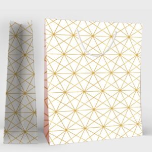 Ivory Luxe ? White & Gold Geometric Gift Bag