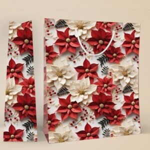 Festive Bloom ? Poinsettia Floral Gift Bag