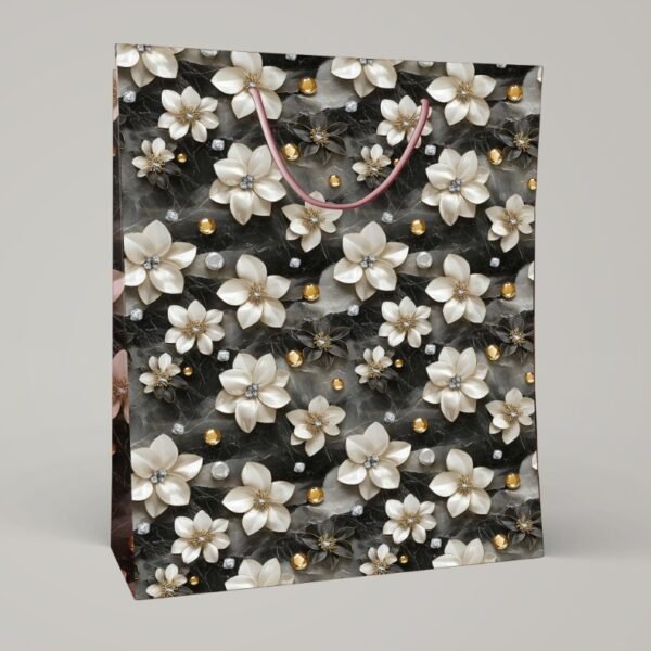 Midnight Bloom ? Sparkling Floral Gift Bag