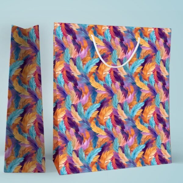 Feather Whimsy ? Multicolor Feather Gift Bag - Image 2