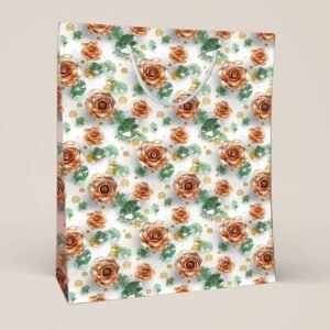 Sunset Bloom ? Rose & Leaf Gift Bag