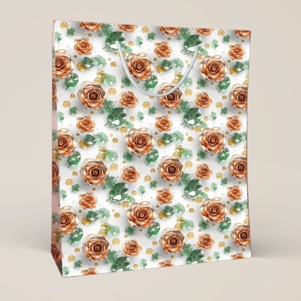 Sunset Bloom ? Rose & Leaf Gift Bag