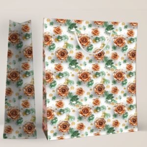 Sunset Bloom ? Rose & Leaf Gift Bag