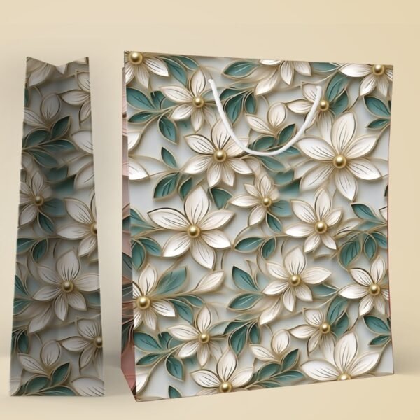 Gilded Petals- Elegant Floral Gift Bag. - Image 2