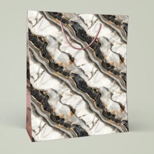 Marble Luxe ? Black & Gold Elegance Bag