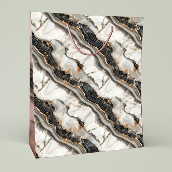 Marble Luxe ? Black & Gold Elegance Bag