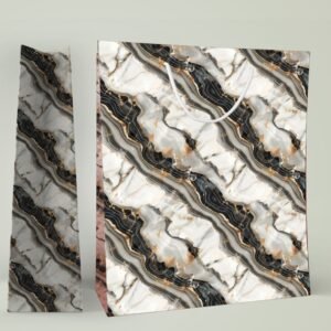 Marble Luxe ? Black & Gold Elegance Bag