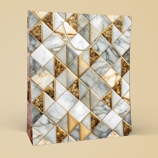 Gilded Geo ? Marble & Gold Gift Bag