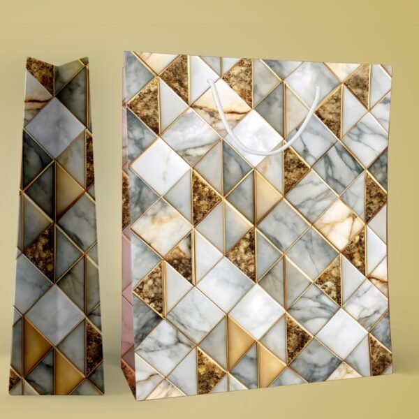 Gilded Geo ? Marble & Gold Gift Bag - Image 2