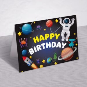 Space Party Adventure Birthday Card